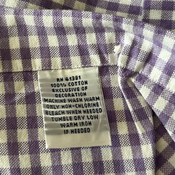 Polo Ralph Lauren  Mens 2x Tall Button Down Purple Gingham Cotton Shirt - Picture 7 of 7